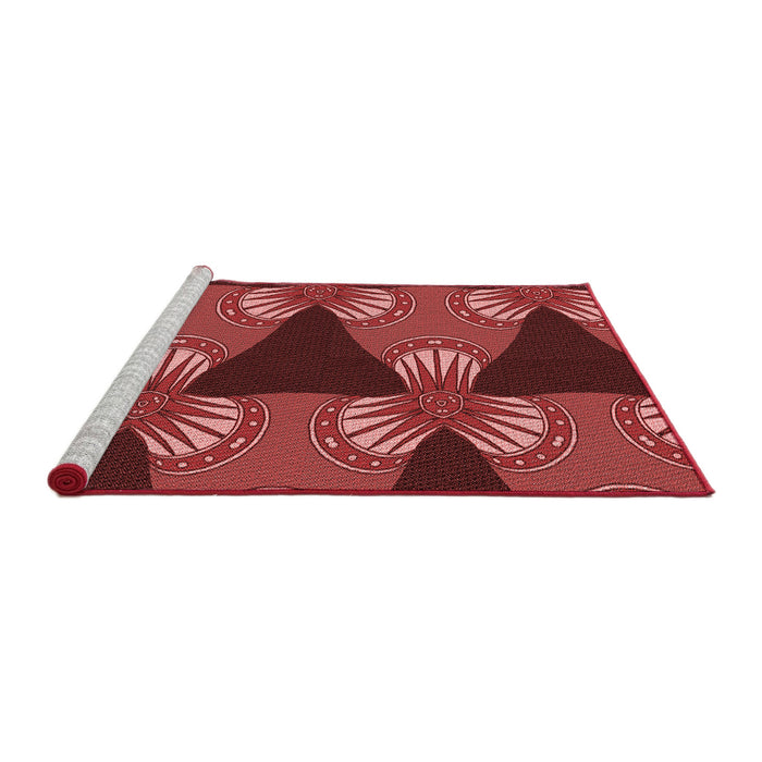 Sideview of Machine Washable Transitional Cranberry Red Rug, wshpat310rd