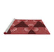 Sideview of Machine Washable Transitional Cranberry Red Rug, wshpat310rd