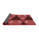 Thickness of Patterned Cranberry Red Rug, pat310rd