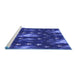 Sideview of Machine Washable Transitional Cobalt Blue Rug, wshpat3100blu