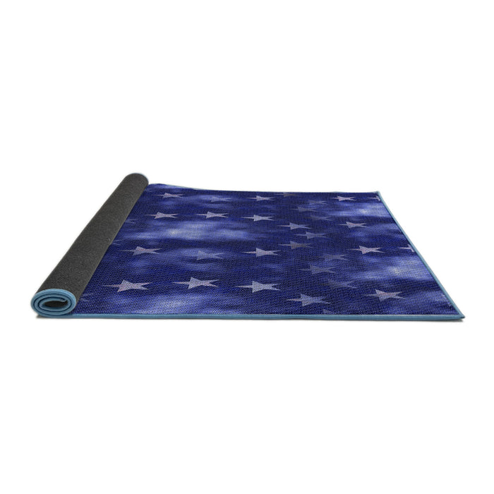 Thickness of Patterned Cobalt Blue Rug, pat3100blu