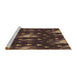 Sideview of Machine Washable Transitional Sienna Brown Rug, wshpat3100brn