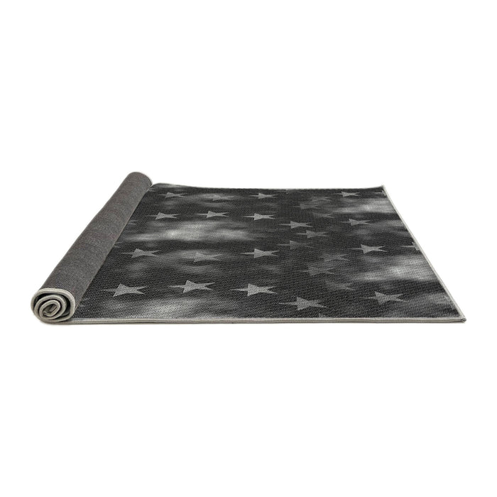 Thickness of Patterned Charcoal Black Rug, pat3100gry