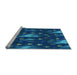 Sideview of Machine Washable Transitional Blue Rug, wshpat3100lblu