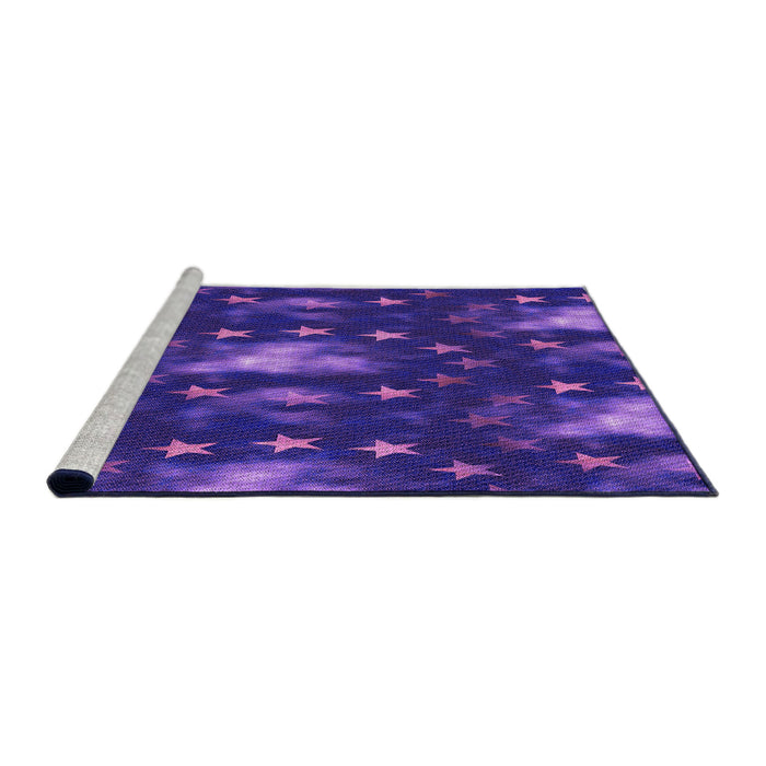 Sideview of Machine Washable Transitional Purple Rug, wshpat3100pur
