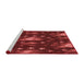 Sideview of Machine Washable Transitional Crimson Red Rug, wshpat3100rd