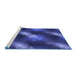 Sideview of Machine Washable Transitional Denim Dark Blue Rug, wshpat3101blu