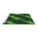 Sideview of Machine Washable Transitional Deep Emerald Green Rug, wshpat3101grn