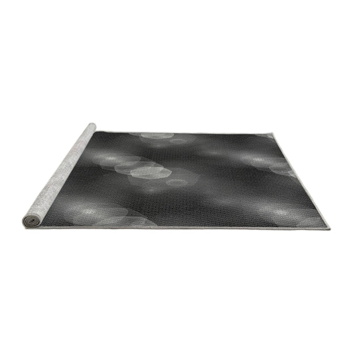 Sideview of Machine Washable Transitional Silver Gray Rug, wshpat3101gry