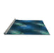 Sideview of Machine Washable Transitional Blue Ivy Blue Rug, wshpat3101lblu