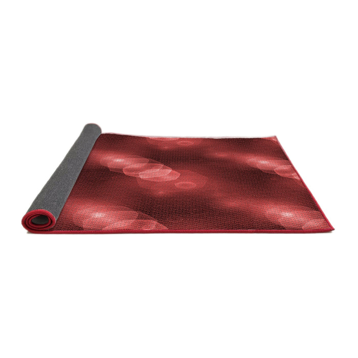 Thickness of Patterned Cranberry Red Rug, pat3101rd