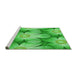 Sideview of Machine Washable Transitional Neon Green Rug, wshpat3102grn