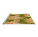 Sideview of Machine Washable Transitional Yellow Rug, wshpat3102org