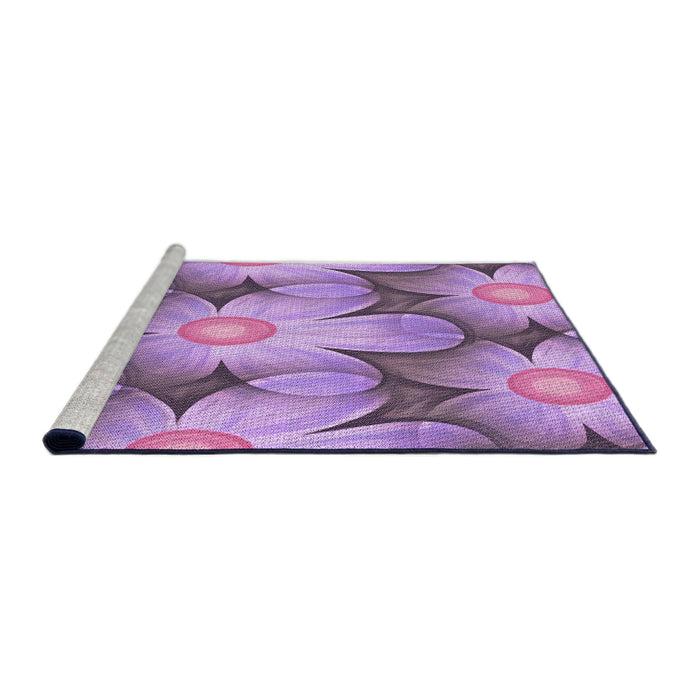 Sideview of Machine Washable Transitional Orchid Purple Rug, wshpat3102pur