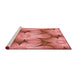 Sideview of Machine Washable Transitional Fire Red Rug, wshpat3102rd