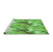 Sideview of Machine Washable Transitional Emerald Green Rug, wshpat3103grn