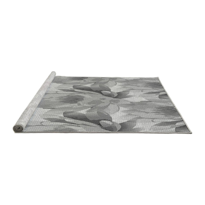 Sideview of Machine Washable Transitional Gray Rug, wshpat3103gry