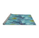 Sideview of Machine Washable Transitional Blue Ivy Blue Rug, wshpat3103lblu