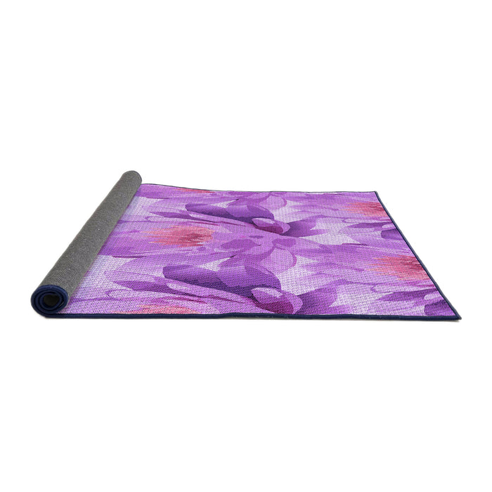 Thickness of Patterned Violet Purple Rug, pat3103pur