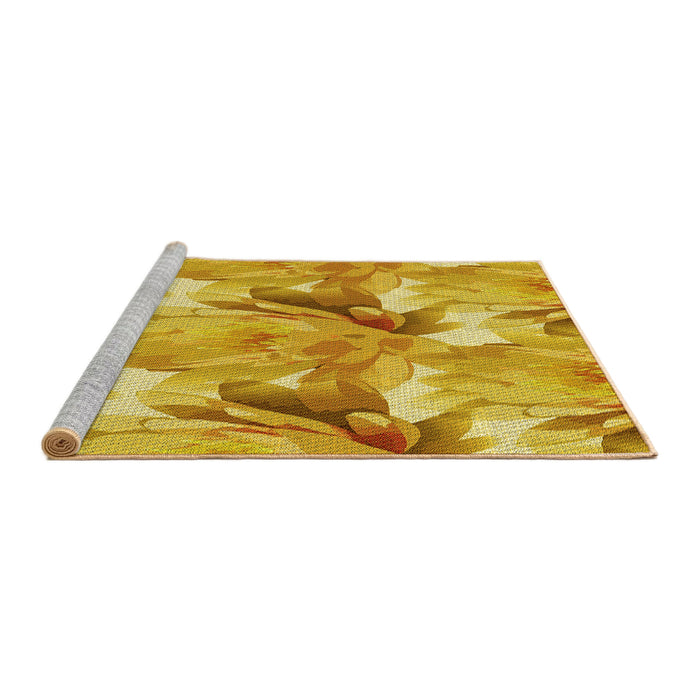 Sideview of Machine Washable Transitional Orange Rug, wshpat3103yw