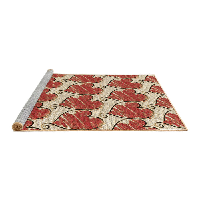 Sideview of Machine Washable Transitional Red Rug, wshpat3104brn