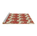 Sideview of Machine Washable Transitional Red Rug, wshpat3104brn