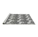 Sideview of Machine Washable Transitional Ash Gray Rug, wshpat3104gry