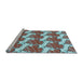 Sideview of Machine Washable Transitional Sky Blue Rug, wshpat3104lblu