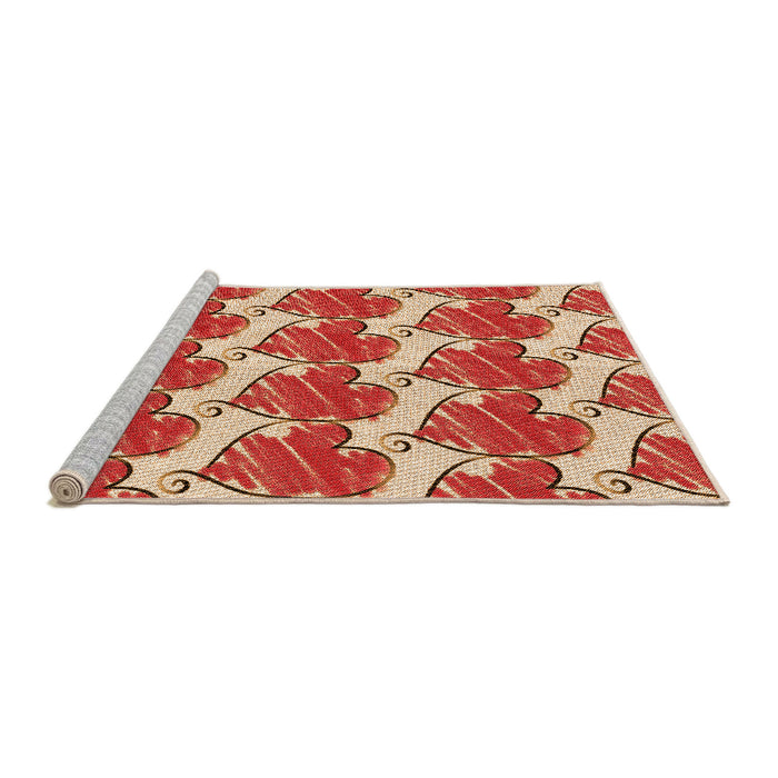 Sideview of Machine Washable Transitional Red Rug, wshpat3104org