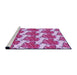 Sideview of Machine Washable Transitional Deep Pink Rug, wshpat3104pur