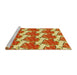 Sideview of Machine Washable Transitional Red Rug, wshpat3104yw