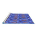 Sideview of Machine Washable Transitional Light Slate Blue Rug, wshpat3105blu