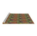 Sideview of Machine Washable Transitional Dark Sienna Brown Rug, wshpat3105brn