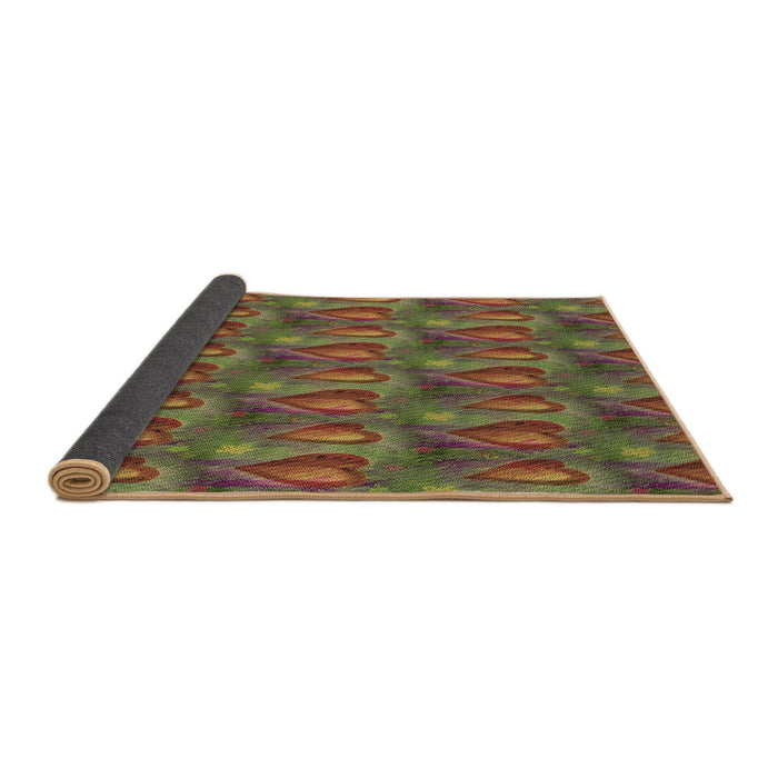 Thickness of Patterned Dark Sienna Brown Rug, pat3105brn