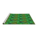 Sideview of Machine Washable Transitional Neon Green Rug, wshpat3105grn