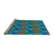 Sideview of Machine Washable Transitional Dark Turquoise Green Rug, wshpat3105lblu