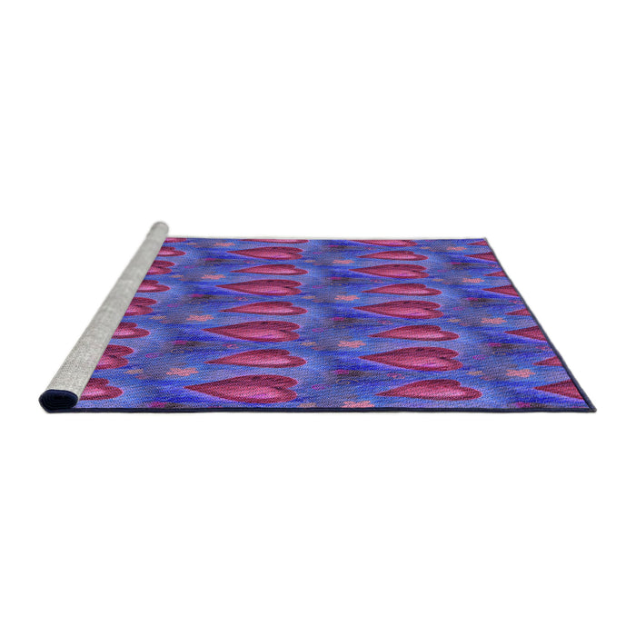 Sideview of Machine Washable Transitional Dark Orchid Purple Rug, wshpat3105pur