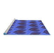 Sideview of Machine Washable Transitional Sapphire Blue Rug, wshpat3106blu