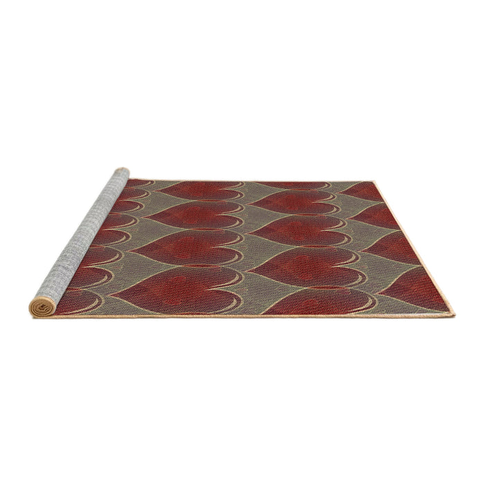 Sideview of Machine Washable Transitional Dark Gold Brown Rug, wshpat3106brn