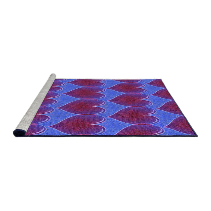 Sideview of Machine Washable Transitional Dark Magenta Purple Rug, wshpat3106pur