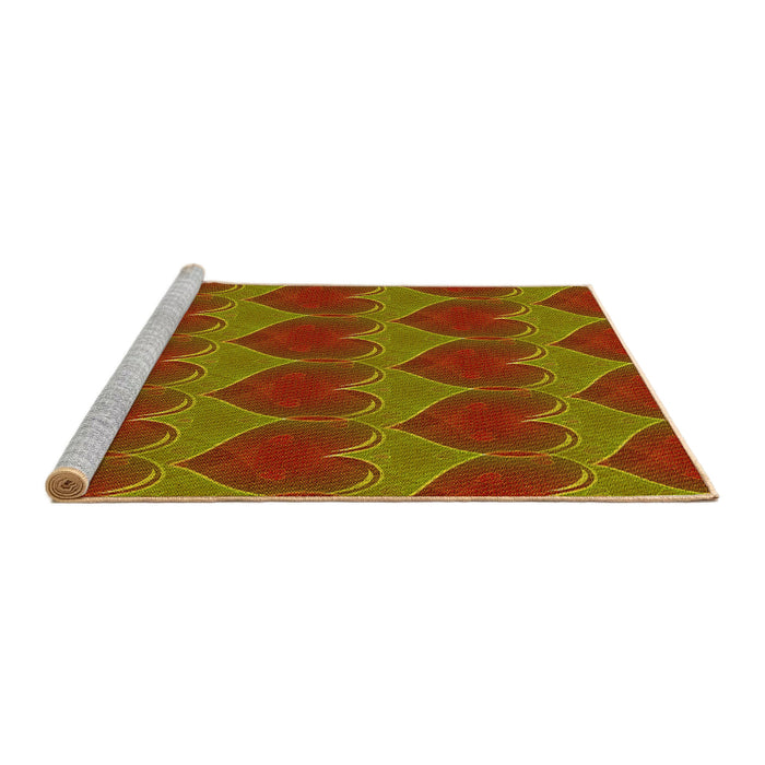 Sideview of Machine Washable Transitional Red Rug, wshpat3106yw