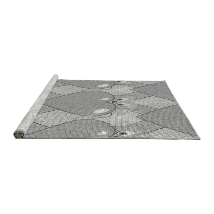 Sideview of Machine Washable Transitional Gray Rug, wshpat3107gry