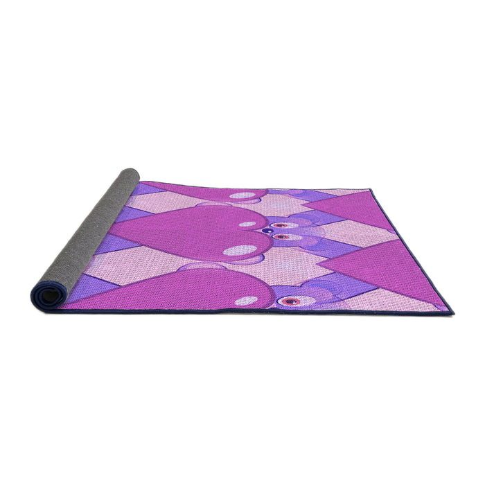 Thickness of Patterned Violet Purple Rug, pat3107pur
