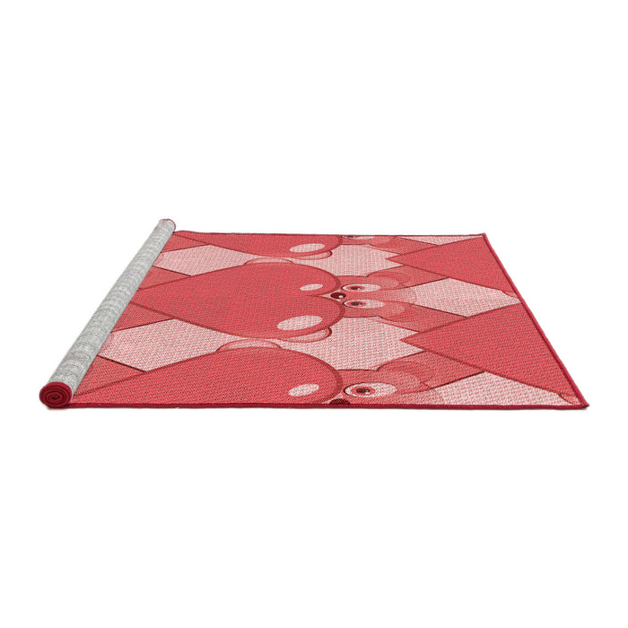 Sideview of Machine Washable Transitional Light Coral Pink Rug, wshpat3107rd