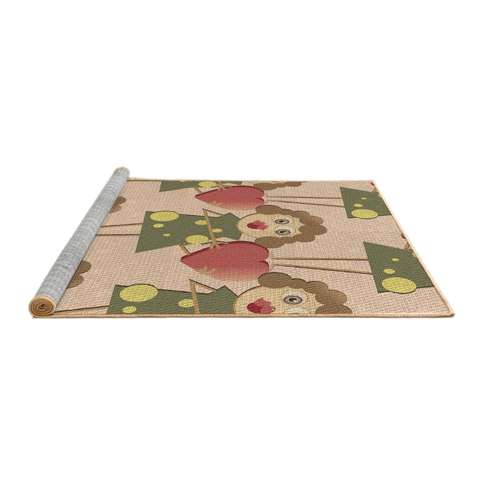 Sideview of Machine Washable Transitional Light Brown Rug, wshpat3108brn