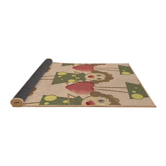 Thickness of Patterned Light Brown Rug, pat3108brn