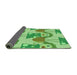 Thickness of Patterned Dark Lime Green Rug, pat3108grn