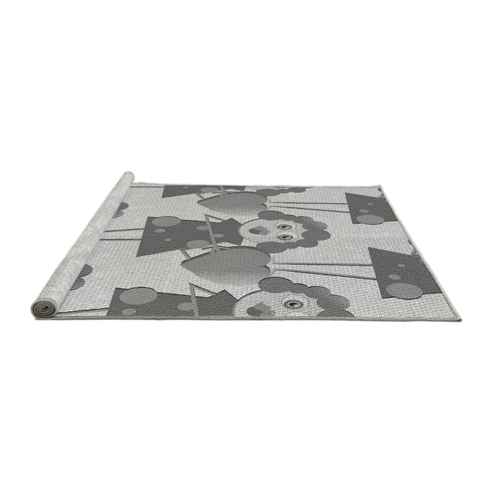 Sideview of Machine Washable Transitional Gray Rug, wshpat3108gry
