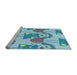 Sideview of Machine Washable Transitional Glacial Blue Ice Blue Rug, wshpat3108lblu