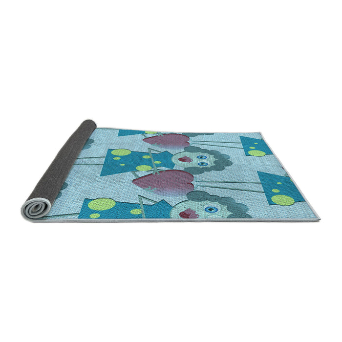 Thickness of Patterned Glacial Blue Ice Blue Rug, pat3108lblu